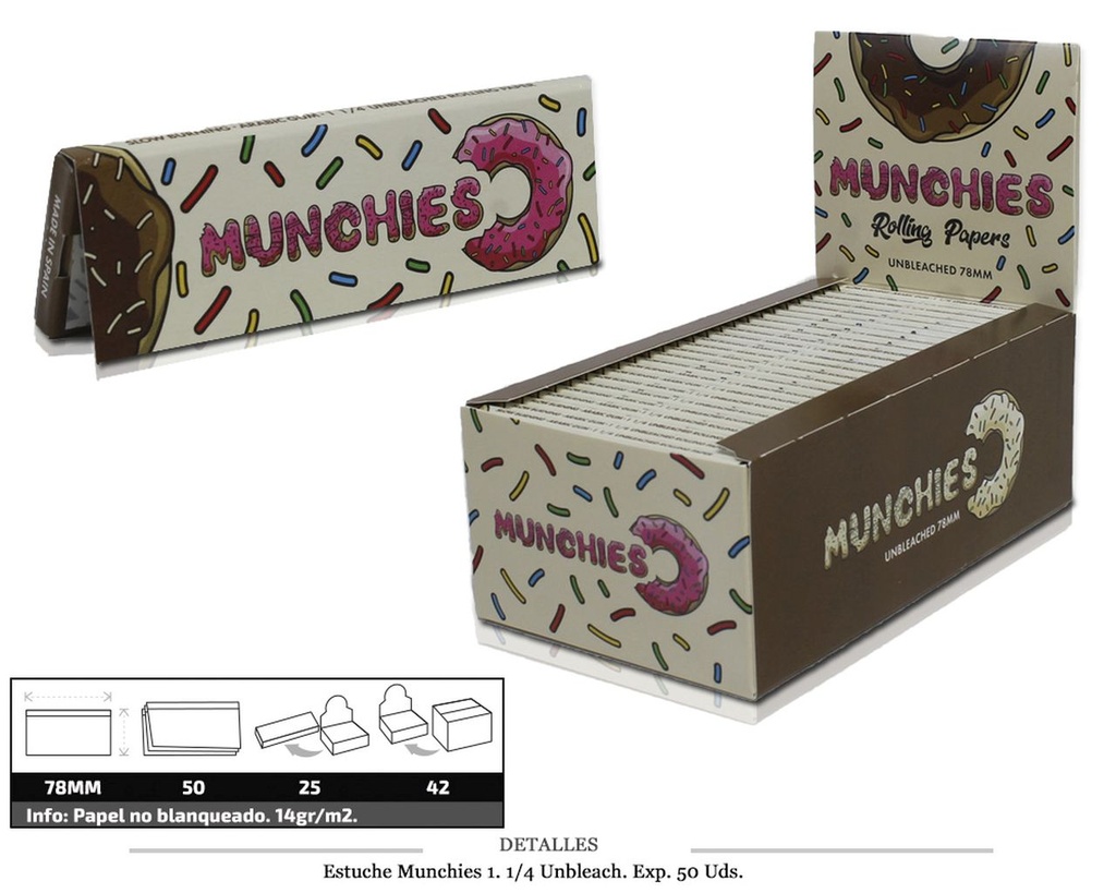 MUNCHIES 1.1/4 UNBLEACH 50 UDS