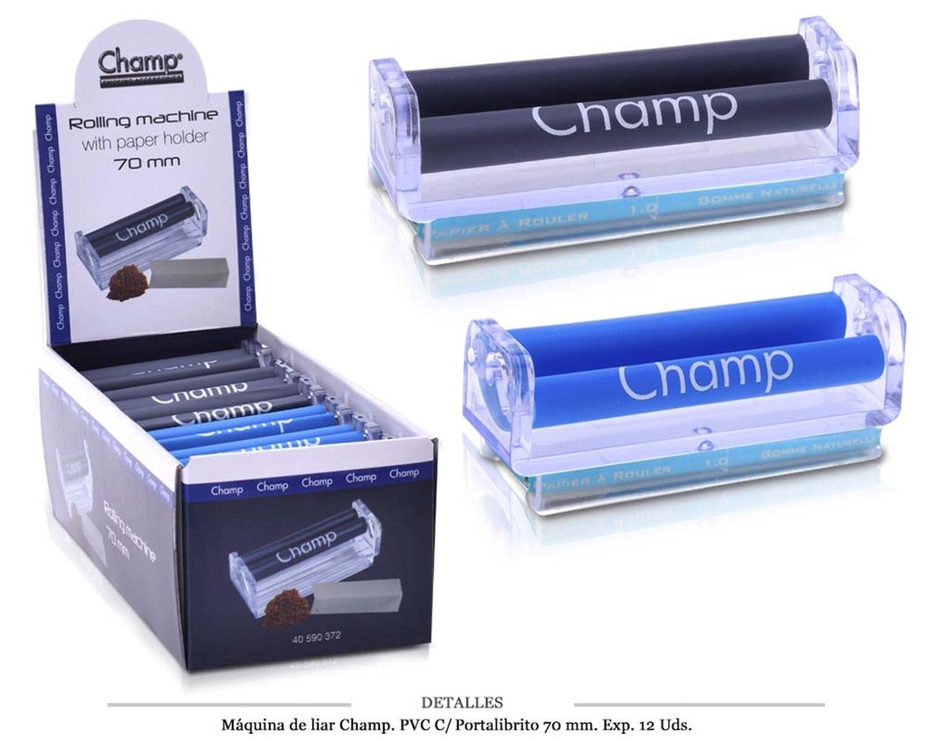 MAQ LIAR CHAMP PVC C/PORTALIBRITO 70 MM 12 UDS