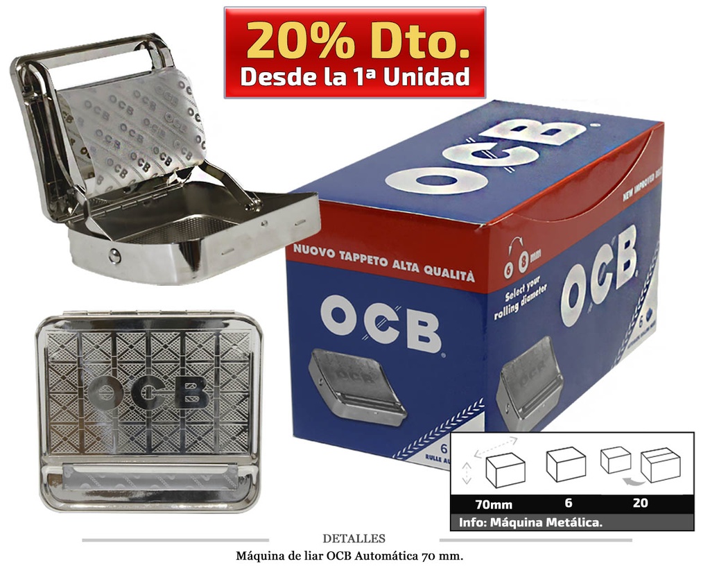 MAQ LIAR OCB AUTO 70 MM 6 UDS