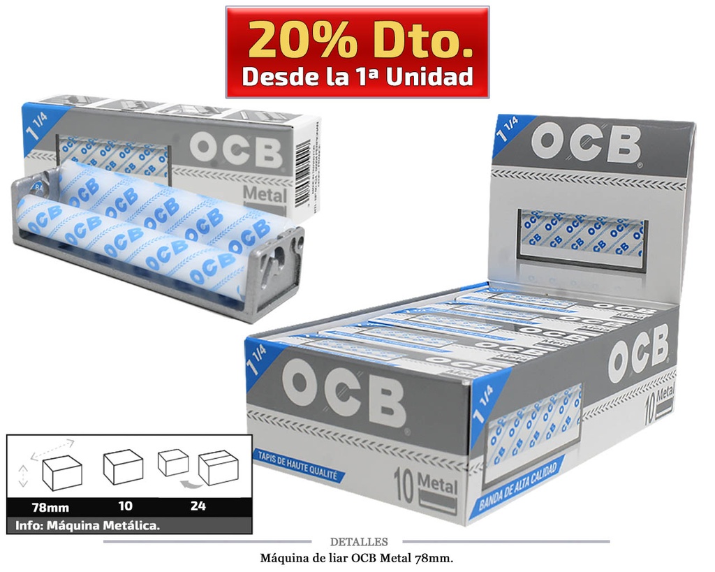 MAQ LIAR OCB METAL 78 MM 10 UDS