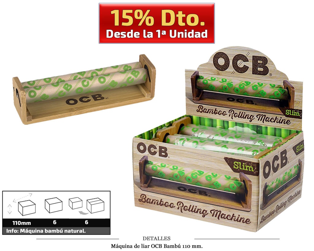 MAQ LIAR OCB BAMBU 110 MM 6 UDS