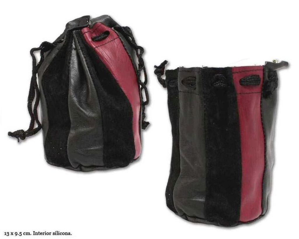 BOLSA TABACO NEGRA/ROJA 13X9,5 CM 1 UD 