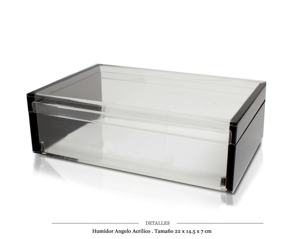 HUMIDOR ANGELO ACRILICO 22X14,5X7 CM