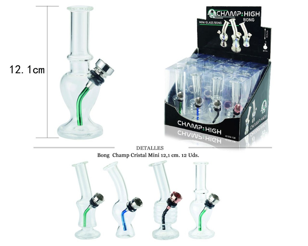 BONG CRISTAL CHAMP MINI 12,5CM 12 UDS