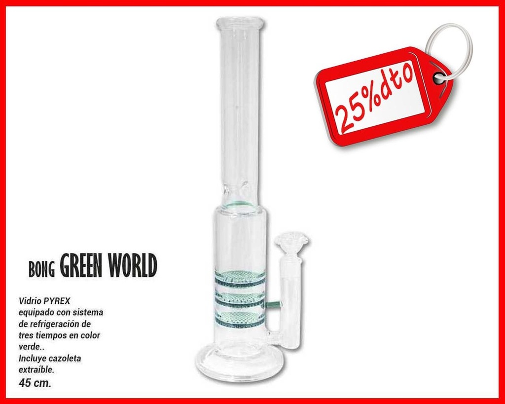 BONG CRISTAL CONEY GREEN WORLD 45 CM 1 UD 