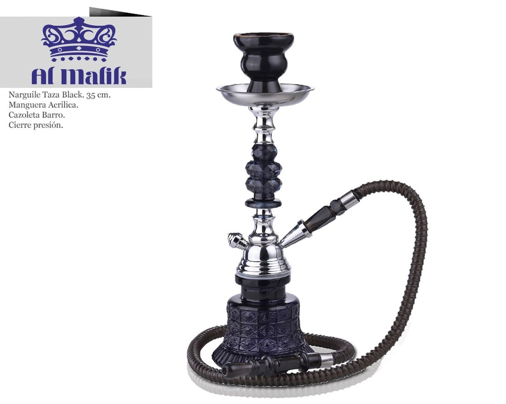 NARGUILE AL-MALIK TAZA BLACK 35CM 1 UD