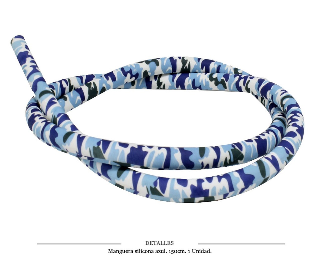 TUBO MANGUERA SILICONA CAMUFLAJE AZUL 150 CM 1 UD