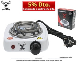 [124.75718] HORNILLO ELECTRICO TORO HOOKAH BLANCO 500W