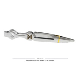 [124.76026] PINZAS METALICAS TORO HOOKAH PLATA 23 CM 1 UD