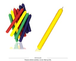[124.76102] PUNZON COLORES SURTIDOS 10CM PACK 25 UDS