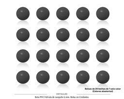 [124.76210] BOLA VALVULA PVC 6MM 20 UDS