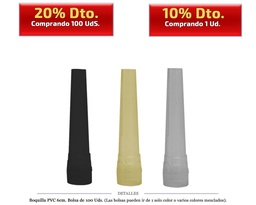 [124.76600] BOQUILLA PVC DESECHABLE 6 CM 100 UDS