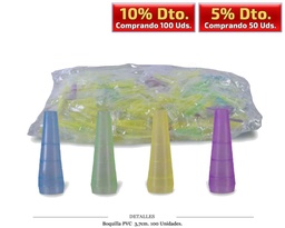 [124.76611] BOQUILLA PVC DESECHABLE 3,7 CM 100 UDS