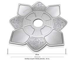 [124.77014] BANDEJA NARGUILE TALLADA PLATEADA 28 CM 1 UD