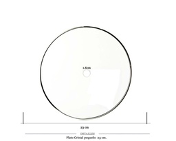 [124.77055] PLATO CRISTAL PEQUEÑO BORDE NEGRO 23CM 1 UD