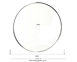 [124.77056] PLATO CRISTAL GRANDE BORDE NEGRO 25CM 1 UD