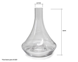 [124.80111] BASE NARGUILE TRANSPARENTE PARA LED 29X5,6X27 CM