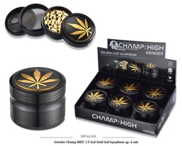[125.15801] GRINDER CHAMP MET I.T.IND. GOLDLEAF 63X48MM 4P 6 UDS