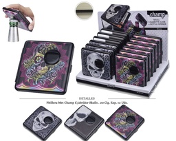 [127.05026] PITILLERA MET CHAMP C/ABRIDOR SKULLS 20 CIG 12 UDS