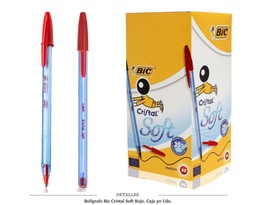 [130.016] BOLIGRAFO BIC CRISTAL SOFT ROJO 50 UDS