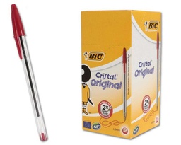 [130.019] BOLIGRAFO BIC CRISTAL ORIGINAL ROJO 50 UDS