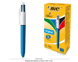 [130.026] BOLIGRAFO BIC MEDIUM 4 COLORES 12 UDS