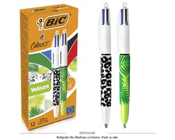 [130.028] BOLIGRAFO BIC VELVET 4 COLORES 12 UDS