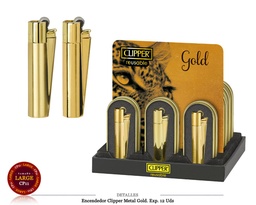 [200.9307] ENCD. CLIPPER METAL GOLD 12 UDS