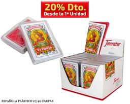 [210.750] BARAJA ESPAÑOLA ESTUCHE DE PLASTICO 27/40 12 UDS