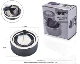[290.025] CENICERO CHAMP METAL ROUND CIRCLE 12 CM 6 UDS