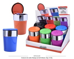 [290.081] CENICERO COCHE CHAMP CON LED COLOURS 6 UDS