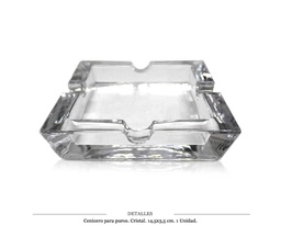 [290.09501] CENICERO PURO CRISTAL CUADRADO 14,5X3,5 CM 1 UD
