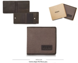 [756.120] BILLETERO ZIPPO PIEL CANVAS CON MONEDERO