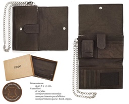 [756.129] CARTERA ZIPPO PIEL BIKERS CON CADENA ZIPPO