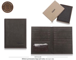 [756.427] BILLETERO ZIPPO PIEL PORTATARJETAS ZIPPO MOKA