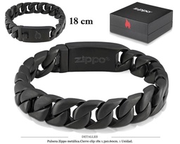 [760.027] PULSERA ZIPPO STEEL LINK CLIP 18 CM