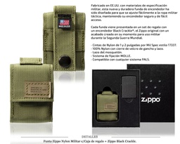 [Z783.012] FUNDA ZIPPO NYLON MILITAR VERDE C/CAJA REGALO