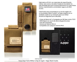 [Z783.013] FUNDA ZIPPO NYLON MILITAR COYOTE C/CAJA REGALO