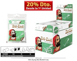 [113.020] FILTRO ZIG-ZAG 6 MM MENTHOL 10x150 UDS