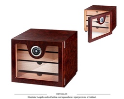 [123.859] HUMIDOR ANGELO CEDRO CABINA T/CRISTAL 25X23X22 CM