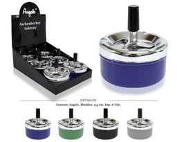 [290.046] CENICERO ANGELO MET GIRATORIO 9,5CM COLORS 6 UDS