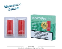 [111.80301] CAPSULAS ZOVOO DRAGBAR 2.0 WATERMELON 20MG 2 UDS