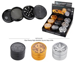 [125.15804] GRINDER CHAMP ALU I.T. IND. LEAF DOLLAR 63X48MM 4P 9 UDS