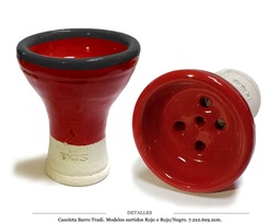 [124.79J005] CAZOLETA BARRO CHAMOTA TRADI ROJA/NEGRA 7.2X2.7X8.8 CM