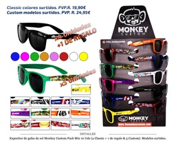 [100.575] GAFAS SOL MONKEY CUSTOM PACK MIX 9+1 UDS