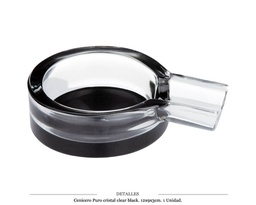 [290.09401] CENICERO PURO CRISTAL CLEAR BLACK 12X9X3 CM 1 UD