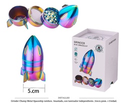 [125.01806] GRINDER CHAMP MET I.T.IND. MINI SPACESHIP RAINBOW 70X10,5MM 1 UD