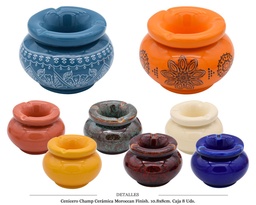 [290.061] CENICERO CHAMP CERAMICA MOROCCAN FINISH 10,8X8 CM 8 UDS