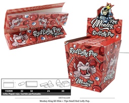 [115.60519] MONKEY KING KS SLIM+TIPS SMELL RED LOLLY POP 24 UDS