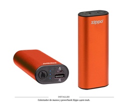 [755.003] CALENTADOR DE MANOS ZIPPO HEATBANK 6 4400 MAH NARANJA